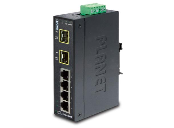 Industriell Switch 4-port 10/100B/Tx+F/O Planet: +2-port SFP F/O